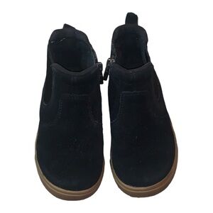Ugg Hamden II Black Suede Chelsea Shoes Boots Hybrid Zipper Kids 2- 8.25 Inch